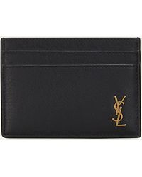 Saint Laurent - Ysl Tiny Monogram Card Case In Smooth Leather - Lyst