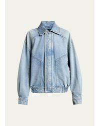 Saint Laurent - Oversized Denim Zip Shirt Jacket - Lyst