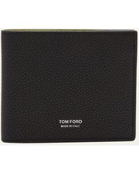 Tom Ford - T Line Two-tone Grained Leather Bifold Wallet - Lyst