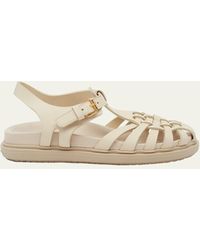 Marni - Caged Leather Flat Sandals - Lyst