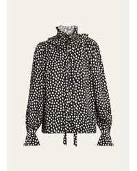 Chloé - Silk Shirt With Polka Dot Pattern - Lyst
