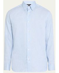 Brioni - Cotton-linen Blend Casual Button-down Shirt - Lyst