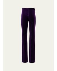 Akris - Carl Velvet Straight-Leg Pants - Lyst