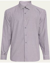 ZEGNA - Cotton Check Casual Button-Down Shirt - Lyst