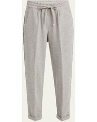 Kiton - Prince Of Wales Drawstring Wool Cashmere Pants - Lyst