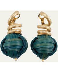 Silvia Furmanovich - 18k Yellow Gold Earrings With Diamonds And Bamboo - Lyst