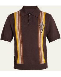 Amiri - Retro Stripe Knit Polo Shirt - Lyst
