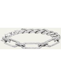 Sheryl Lowe - Pave Diamond Oval Link Bracelet With Chunky Curb Chain - Lyst