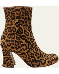 Loewe - Leopard Print Ankle Boots 85 - Lyst
