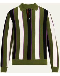 Zankov - Vertical Block Stripe Polo Sweater - Lyst