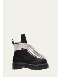 Rick Owens - X Dr. Martens Quad Sole Steel Toe Leather Ankle Boots - Lyst