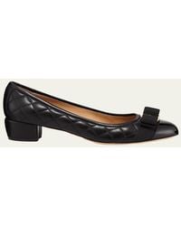 Ferragamo - Quilted Vara Pumps - Lyst