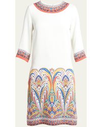 Etro - Kaleidoscope Short-sleeve Silk Sheath Dress - Lyst