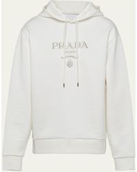Prada - Tech Fleece Embroidered Sweatshirt - Lyst