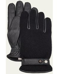 Hestra - Christopher Elk Leather And Cashmere Knit Gloves - Lyst