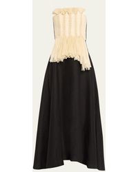 Johanna Ortiz - Unforgiven Stories Strapless Raffia Linen Dress - Lyst