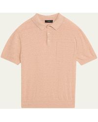 Vince - Linen, Wool And Cashmere Polo Sweater - Lyst