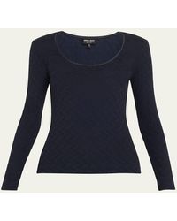 Giorgio Armani - Textured Jersey Long-Sleeve Tee - Lyst