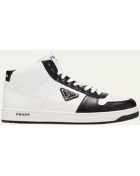 Prada - Downtown Leather High-top Sneakers - Lyst