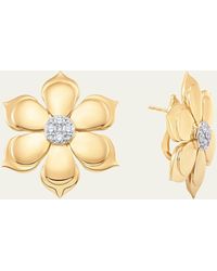 Sara Weinstock - 18k Two-tone Gold Lierre Diamond Flower Stud Earrings - Lyst
