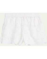 L'Agence - Laina Eyelet Shorts - Lyst