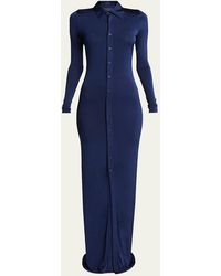 Balenciaga - Stretch Maxi Button Down Dress - Lyst