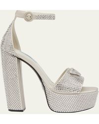Prada - Crystal Ankle-strap Platform Sandals - Lyst