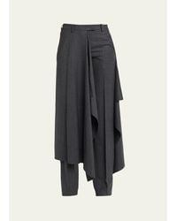 Michael Kors - Asymmetric Overskirt Straight-Leg Trousers - Lyst