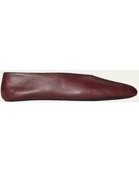 The Row - Stella Leather Slippers - Lyst