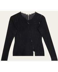 Jason Wu - Paneled Merino Wool Printed Sweater - Lyst