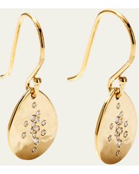 Ippolita - Crinkle Small Teardrop Earrings In 18k Gold With Diamonds - Lyst