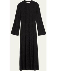 Chloé - Long Jacquard Wool Silk Dress - Lyst