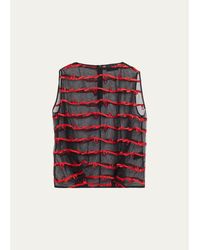 Simone Rocha - Bow Embroidered Tulle Boxy Smock Top - Lyst