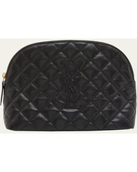 Saint Laurent - Cassandre Ysl Cosmetic Case In Quilted Smooth Leather - Lyst
