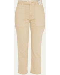 Amo Denim - Straight Cropped Army Trousers - Lyst