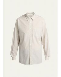 The Row - Granada Silk Poplin Stripe Button-Down Shirt - Lyst