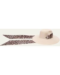 Eugenia Kim - Cassidy Large Brim Hat With Leopard Scarf - Lyst