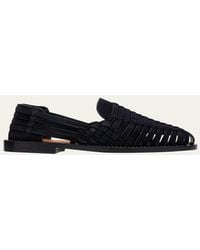 Brunello Cucinelli - Woven Suede Sandals - Lyst