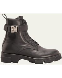 Givenchy - Terra Leather Lace-up Combat Boots - Lyst