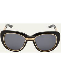 Casablancabrand - Golden Rim Acetate & Nylon Cat-eye Sunglasses - Lyst