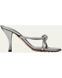 Bottega Veneta - Blink Metallic Knot Slide Sandals - Lyst