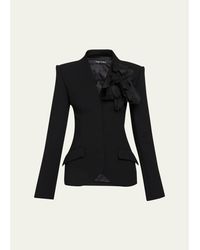 Sergio Hudson - Collarless Slim Tailored Wool-Blend Jacket - Lyst