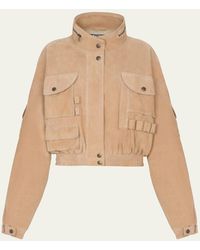 Balmain - Suede Multi-Pocket Utility Jacket - Lyst