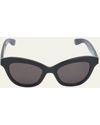Alexander McQueen - Acetate Cat-eye Sunglasses W/ Logo Detail - Lyst