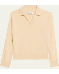 Maison Margiela - V-Neck Wool Polo Sweater - Lyst