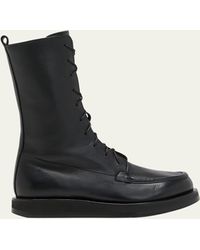 The Row - Patty Leather Lace-up Boots - Lyst