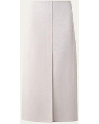 Akris - Twisted Linen Double-Face Midi Pencil Skirt - Lyst
