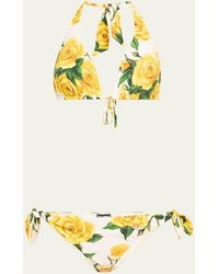 Dolce & Gabbana - Flowering Triangle Two-piece Bikini Set - Lyst