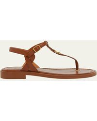 Chloé - Marcie Leather Flat Thong Sandals - Lyst