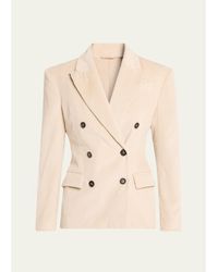 Brunello Cucinelli - Cotton Corduroy Double-Breasted Jacket - Lyst